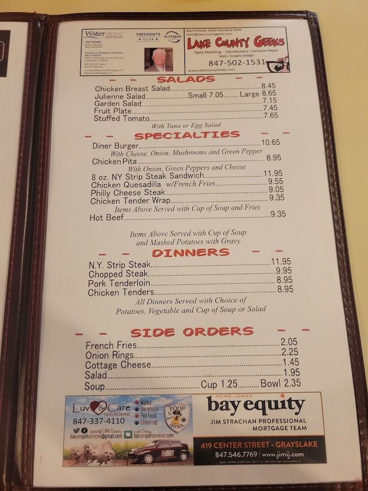 Fred's Diner Menu image 1